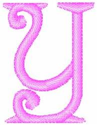 Enchanted Monogram Y - 4x4 monogram quick stitch embroidery design for cute baby onesies
