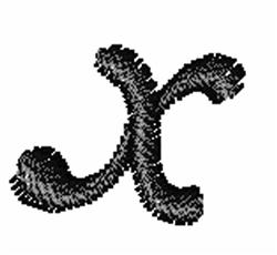 Feather Lower Case x - 4x4 case quick stitch embroidery design for kitchen tea towels