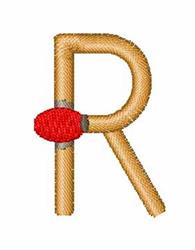 Fire Starter R - 4x4 starter quick stitch machine embroidery design for Wall Art