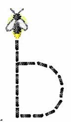 quick stitch lower machine embroidery pattern - Fireflies Font Lower B for School Projects