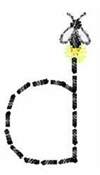 lower quick stitch machine embroidery - Fireflies Font Lower D for patchwork quilt blocks