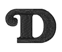 quick stitch font machine embroidery pattern - Formal Curl Font D for patchwork quilt blocks