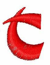 Fortune Cookie Font c - 4x4 font quick stitch embroidery design for reusable tote bags