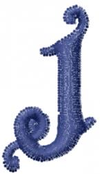 quick stitch font machine embroidery pattern - Graveyard Font J for patchwork quilt blocks