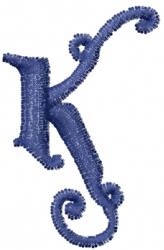 Graveyard Font K - 4x4 font quick stitch embroidery design for reusable tote bags