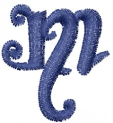 quick stitch font machine embroidery pattern - Graveyard Font M for kitchen aprons