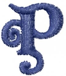 quick stitch font machine embroidery pattern - Graveyard Font P for reusable tote bags