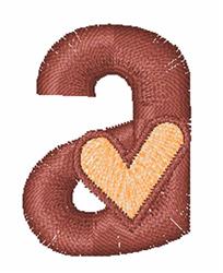 Heart Lower Case A - 4x4 heart quick stitch embroidery design for cute baby onesies