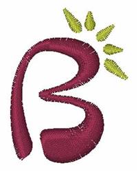 Henna Deco B - 4x4 leaf quick stitch embroidery design for Alphabet Learning Materials
