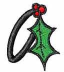 quick stitch winter holly machine embroidery pattern - Holly A for decorative pillow covers