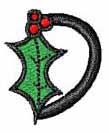 quick stitch winter holly machine embroidery pattern - Holly D for decorative pillow covers