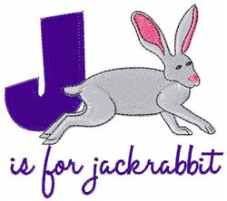 J Is For Jackrabbit - 4x4 bunny rabbit beginner-friendly embroidery design for Kids T-Shirts