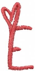 quick stitch valentine font machine embroidery pattern - Love Curls Font E for reusable tote bags