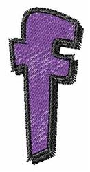 Lower Case f - 4x4 case quick stitch machine embroidery design for reusable tote bags