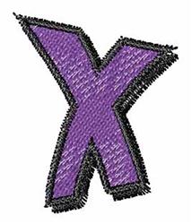 Lower Case x - 4x4 case quick stitch machine embroidery design for reusable tote bags