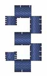 Matrix Numeral 3 - 4x4 numeral quick stitch embroidery design for cute baby onesies