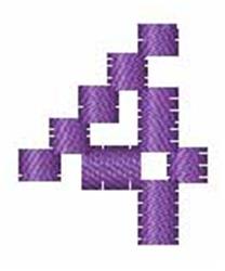 quick stitch numeral machine embroidery pattern - Matrix Numeral 4 for kitchen aprons