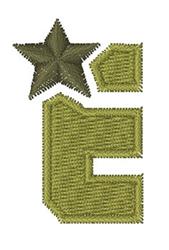 quick stitch star machine embroidery pattern - Military Star E for reusable tote bags