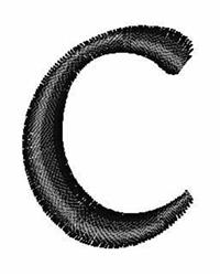 quick stitch font machine embroidery pattern - Minion Font c for kitchen tea towels