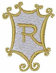Mirror Monogram R - 4x4 monogram quick stitch embroidery design for reusable tote bags