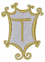 monogram quick stitch machine embroidery - Mirror Monogram T perfect for kitchen aprons