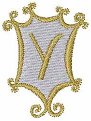 quick stitch monogram machine embroidery pattern - Mirror Monogram Y for patchwork quilt blocks