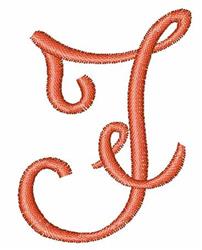 Monogram Curl F - 4x4 curl quick stitch embroidery design for decorative pillow covers