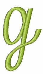 Monogram Curl g - 4x4 curl quick stitch machine embroidery design for cute baby onesies