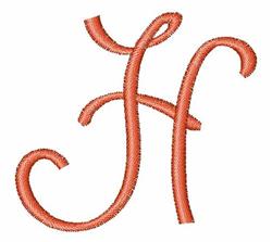 quick stitch curl machine embroidery pattern - Monogram Curl H for reusable tote bags