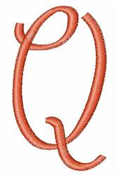 quick stitch curl machine embroidery pattern - Monogram Curl Q for cute baby onesies