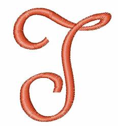quick stitch curl machine embroidery pattern - Monogram Curl T for reusable tote bags