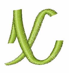 quick stitch curl machine embroidery pattern - Monogram Curl x for reusable tote bags