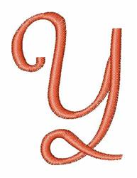 curl quick stitch machine embroidery - Monogram Curl Y for patchwork quilt blocks