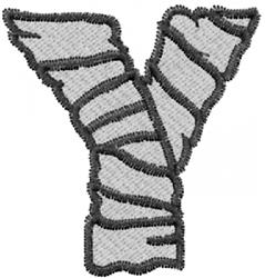 beginner-friendly halloween monster machine embroidery pattern - Mummy Y for patchwork quilt blocks