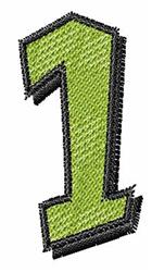 quick stitch numeral machine embroidery pattern - Numeral 1 for kitchen tea towels