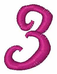 numeral quick stitch machine embroidery - Numeral 3 for decorative pillow covers