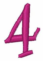 Numeral 4 - 4x4 numeral quick stitch machine embroidery design for reusable tote bags