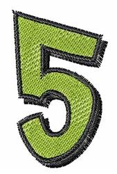 numeral quick stitch machine embroidery - Numeral 5 for decorative pillow covers