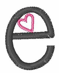 Open Heart Font e - 4x4 heart quick stitch embroidery design for Baby Blankets