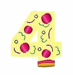 Pizza Pie 4 - 4x4 pie quick stitch machine embroidery design for cute baby onesies