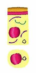 Pizza Pie Exclamation - 4x4 exclamation quick stitch embroidery design for cute baby onesies