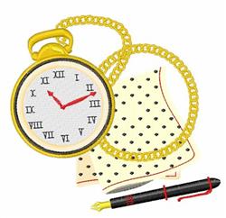 detailed watch machine digital embroidery pattern - Pocket Watch perfect for Cards