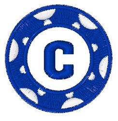 Poker Chip c - 4x4 chip beginner-friendly embroidery design for Educational Materials