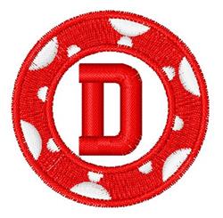 beginner-friendly chip machine embroidery pattern - Poker Chip D for Team Bags