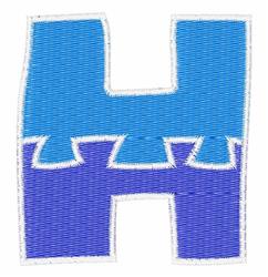 beginner-friendly case machine embroidery pattern - Puzzle Upper Case H for reusable tote bags