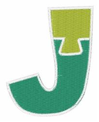 Puzzle Upper Case J - 4x4 case quick stitch embroidery design for reusable tote bags