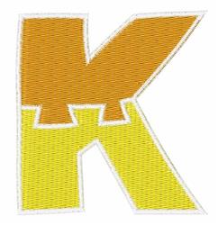 beginner-friendly case machine embroidery pattern - Puzzle Upper Case K for reusable tote bags
