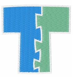 beginner-friendly case machine embroidery pattern - Puzzle Upper Case T for Sports Gear