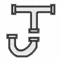 PVC Pipe J - 4x4 pipe quick stitch embroidery design for decorative pillow covers
