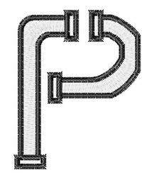 PVC Pipe P - 4x4 pipe quick stitch machine embroidery design for reusable tote bags
